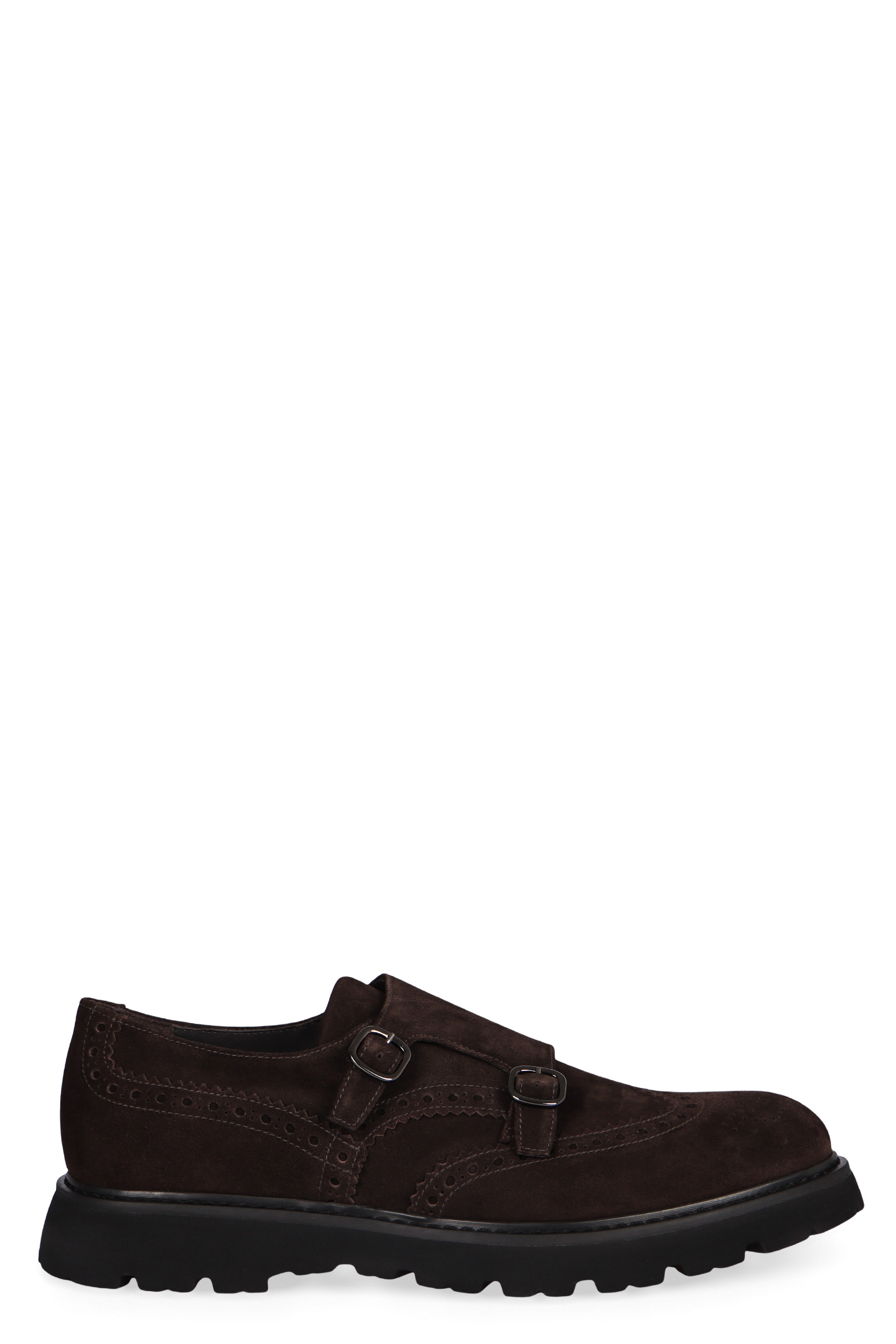 Suede monk-strap shoes