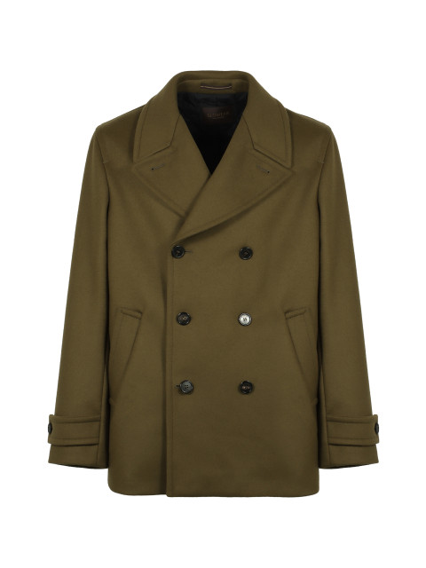 Double-breasted coat in mixed wool