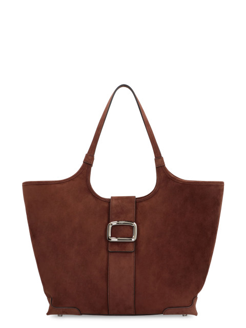 Shopping bag media Viv' Choc in suede