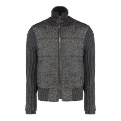 Pied-de-poule patterned jacket in knitwear