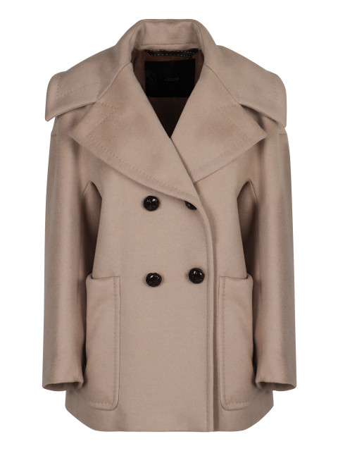Double-breasted coat in cashmere