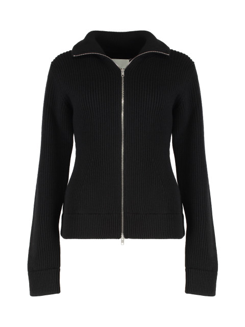 Wool cardigan with zipper