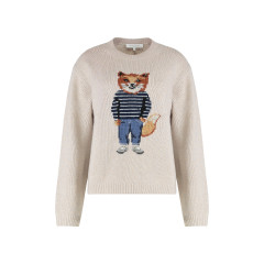 Sweater with round neckline in wool