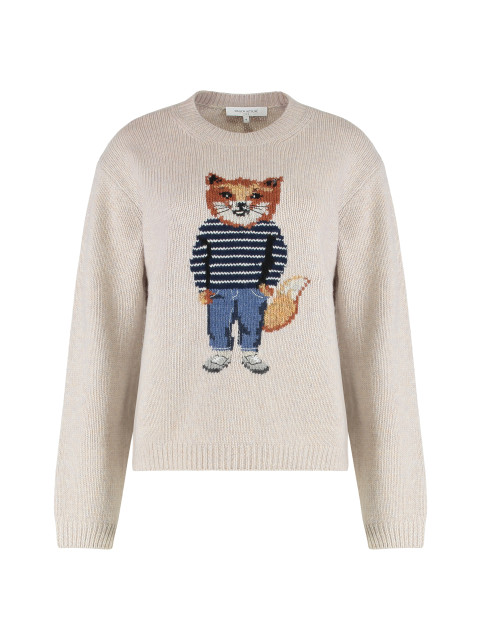 Sweater with round neckline in wool
