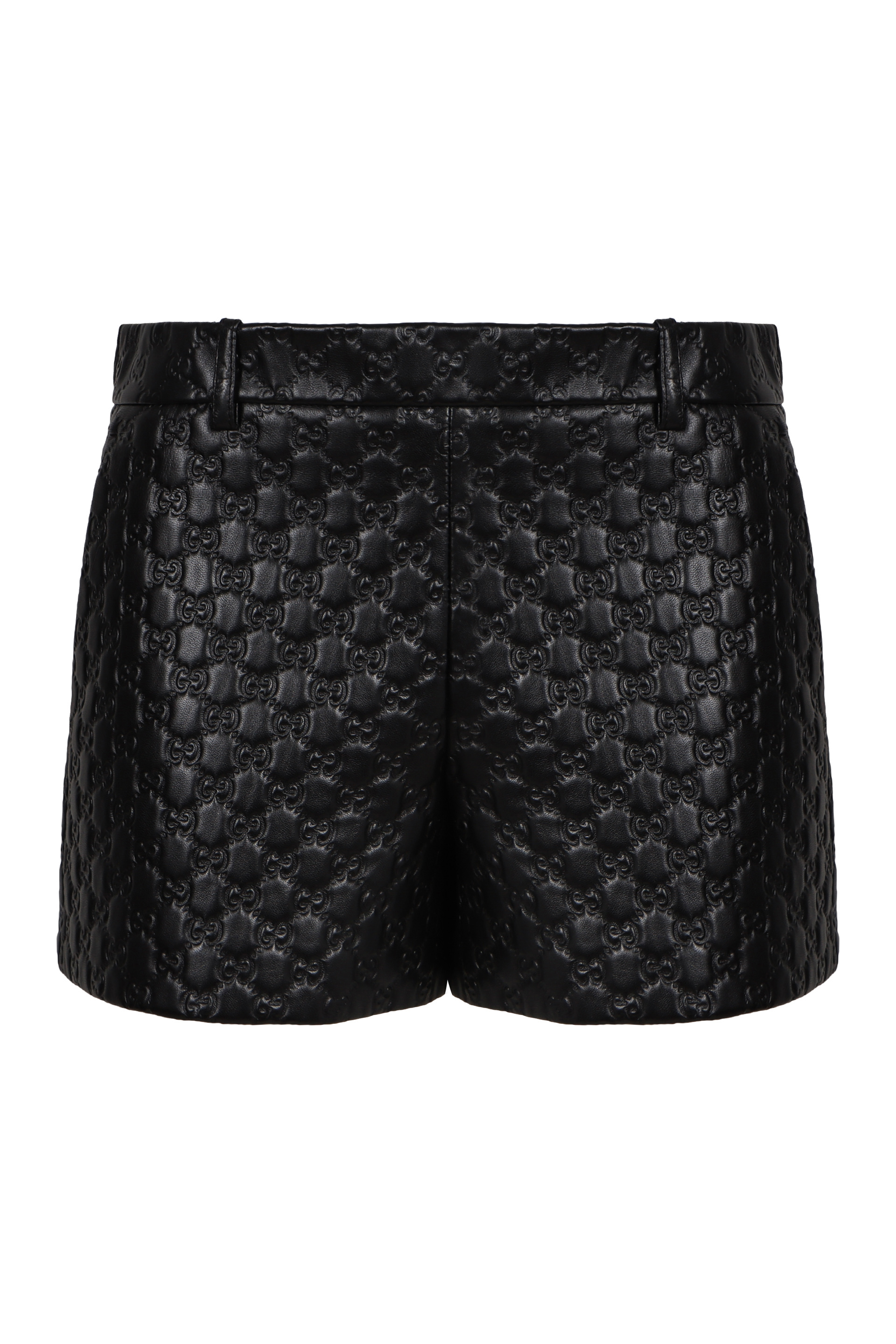 Leather shorts with GG embossing