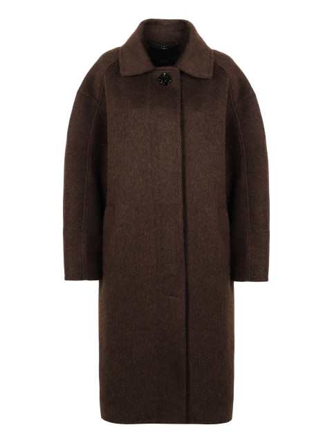 Cocoon coat made of wool and mohair