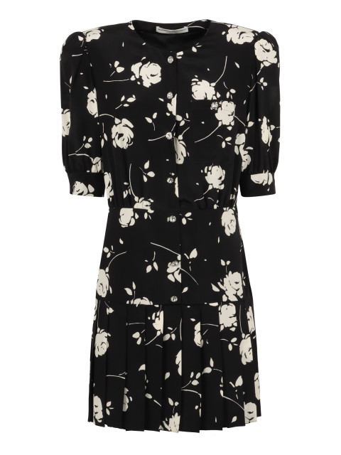 Mini dress in printed silk