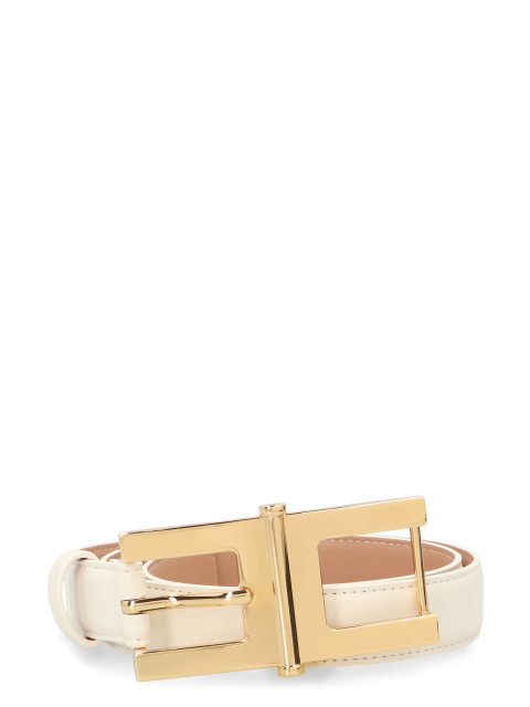 Belt with logo buckle