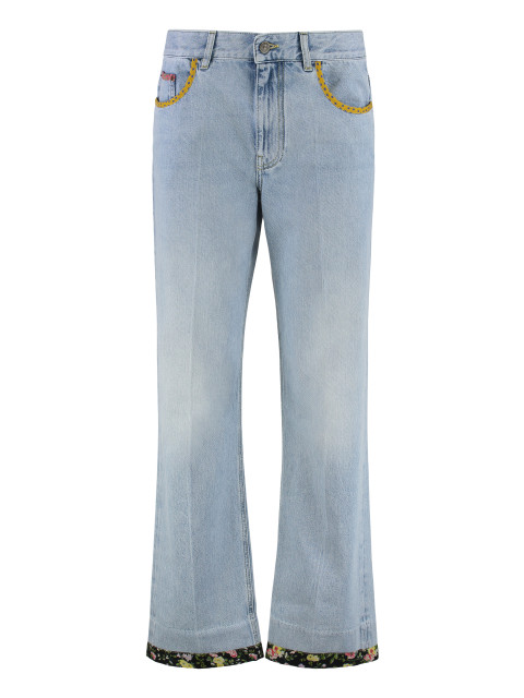 5-pocket straight-leg jeans