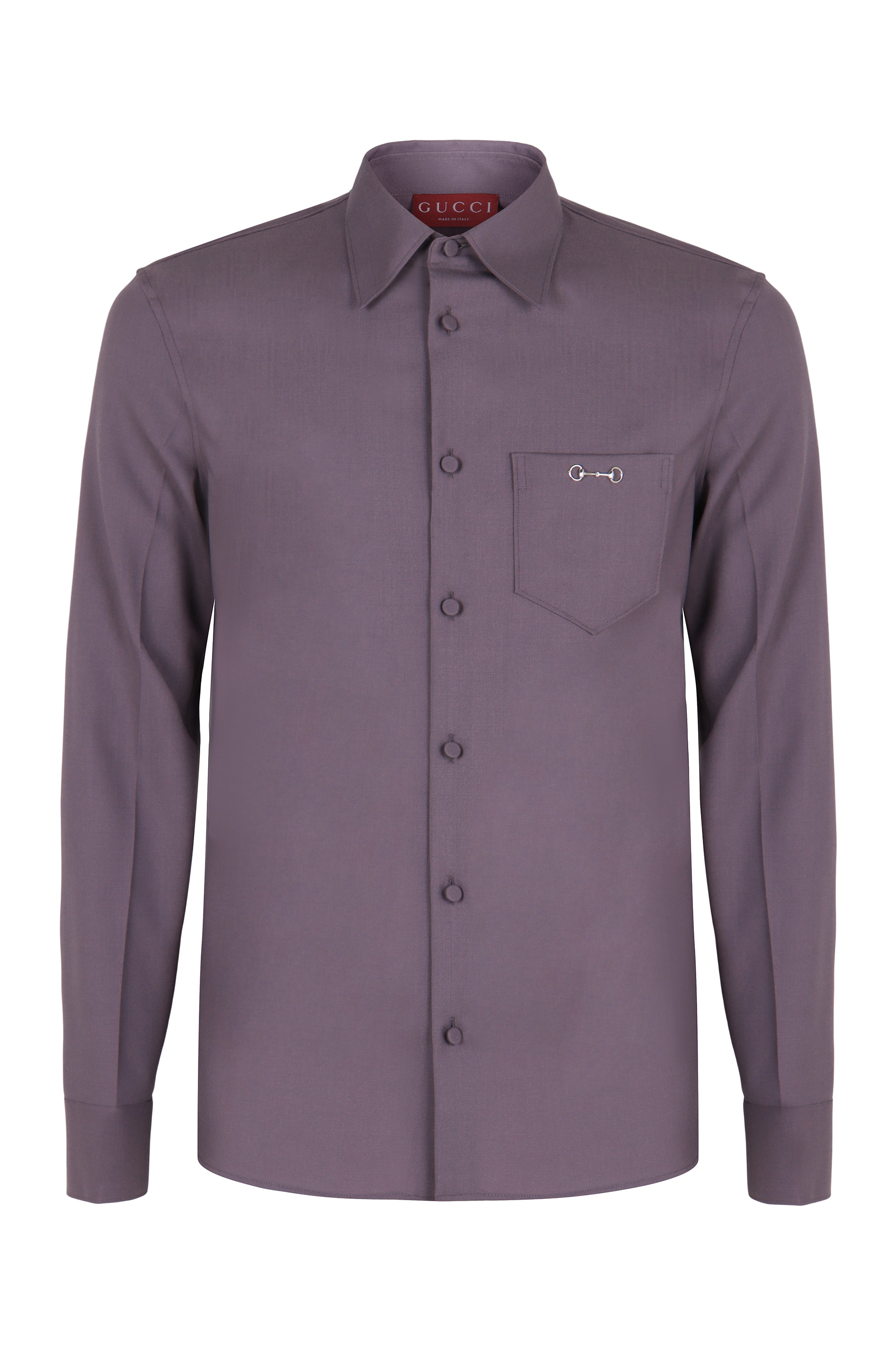Shirt in wool gabardine with Clamp