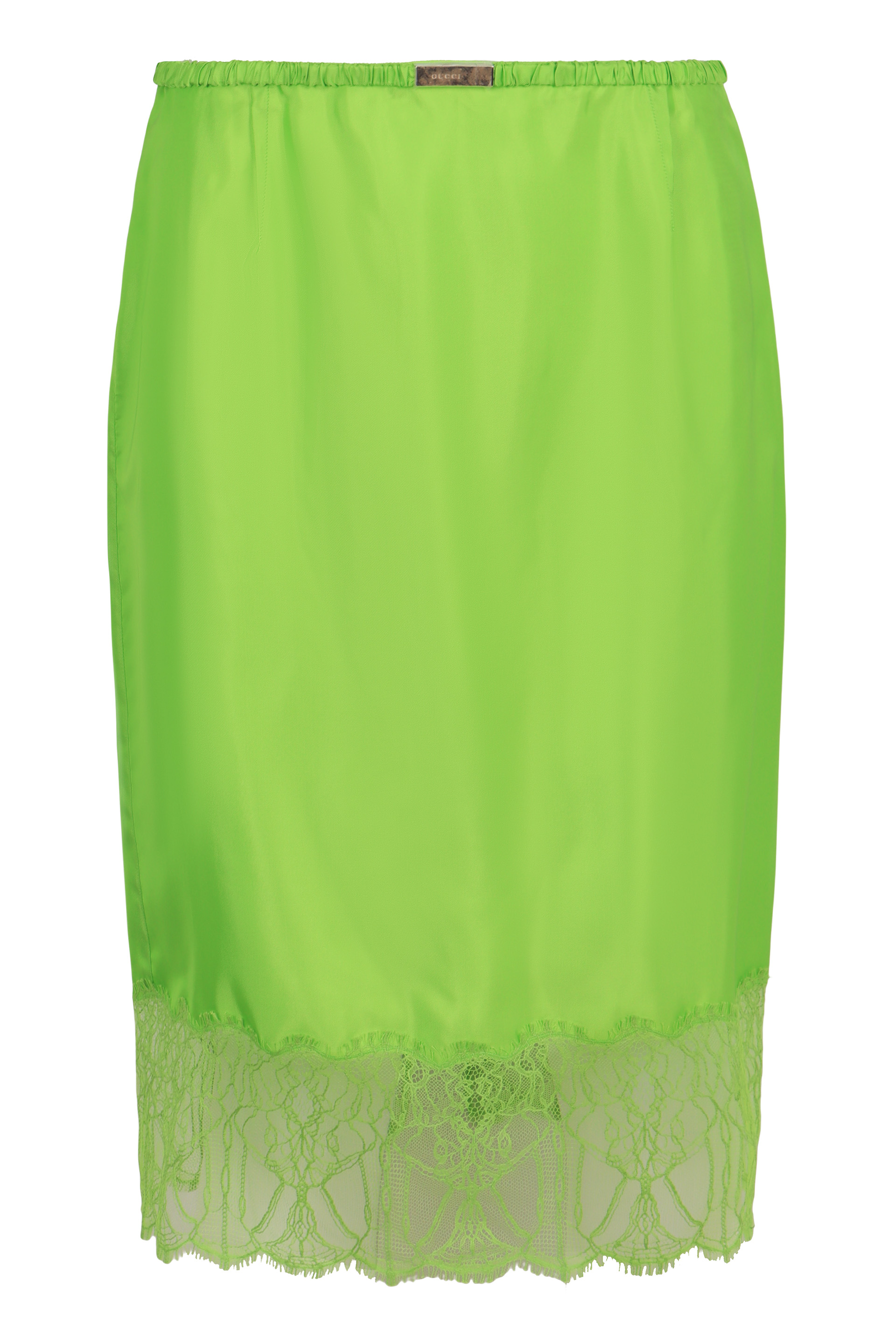 Gonna in viscose twill with floral lace