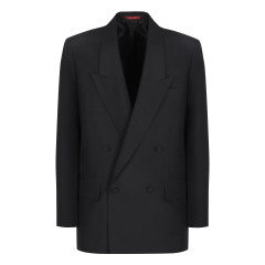 Double-breasted jacket in technical panama