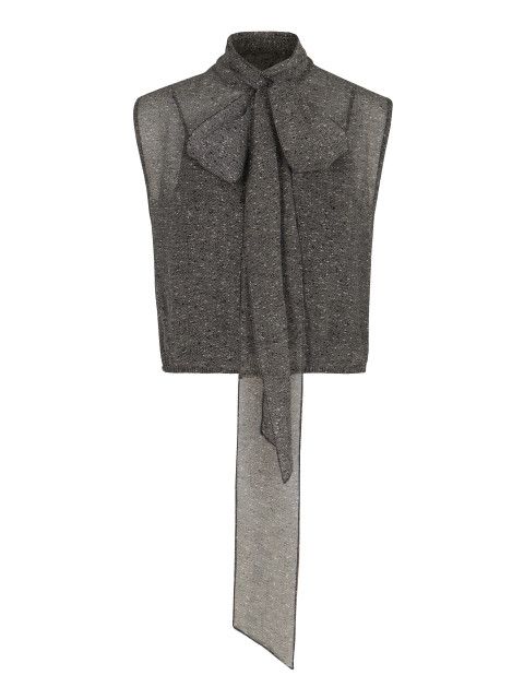 Top in georgette di seta trasparente