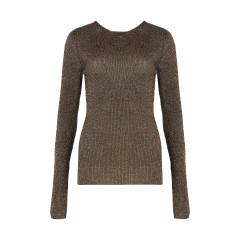 Sweater with round neck in lamé