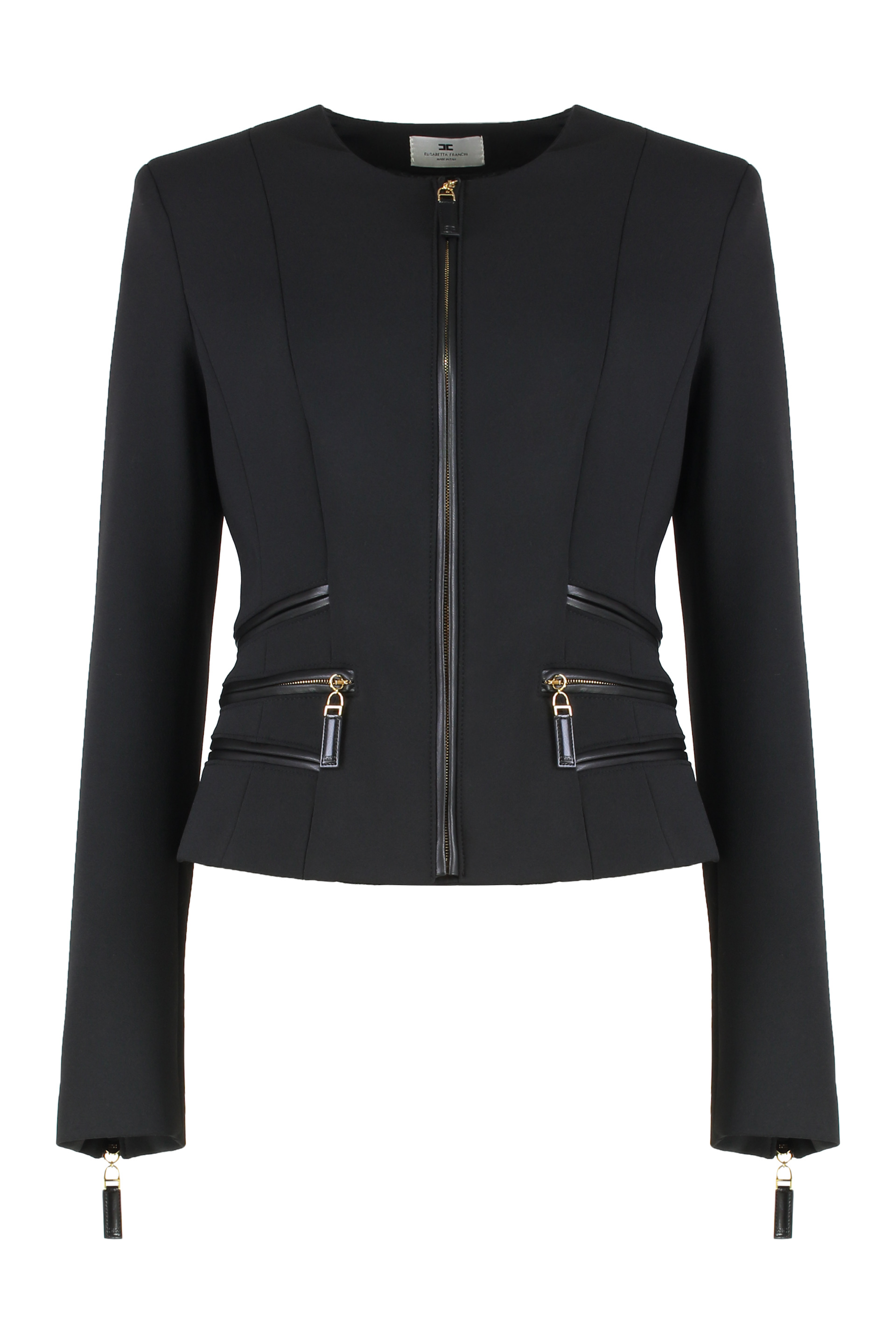 Jacket in double crêpe with zip details