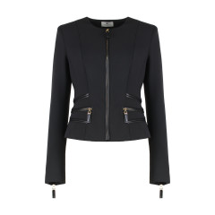 Jacket in double crêpe with zip details