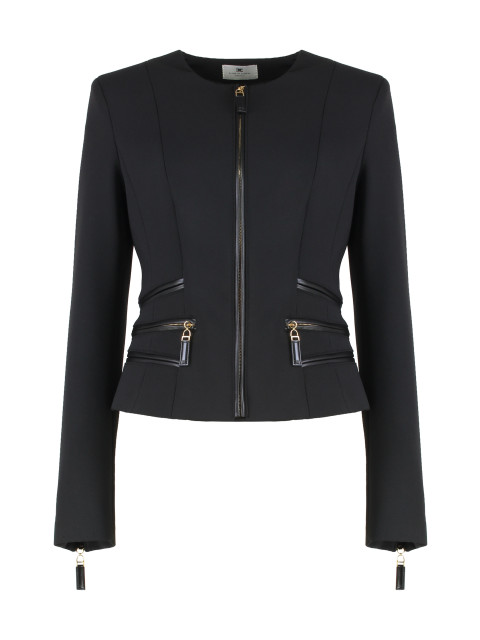 Jacket in double crêpe with zip details