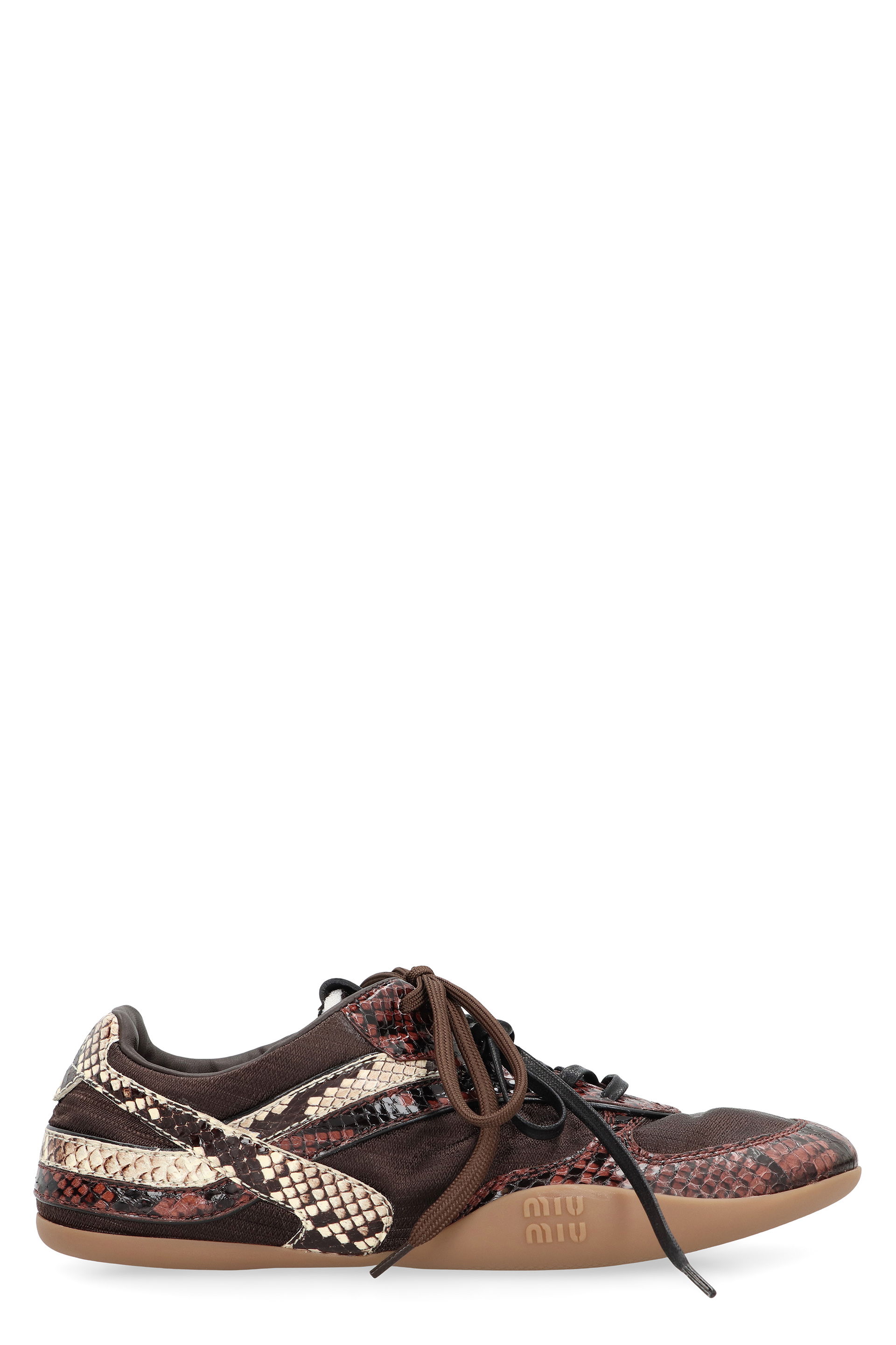 Technical fabric and printed leather sneakers Gymnasium