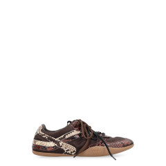 Technical fabric and printed leather sneakers Gymnasium