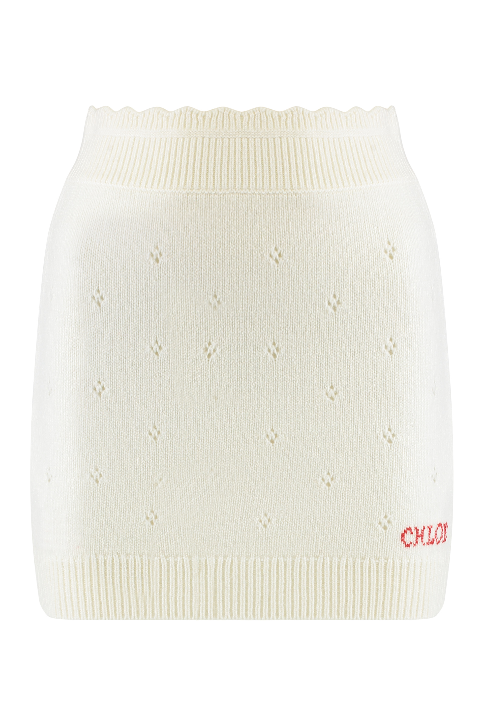 Fitted wool and cashmere miniskirt