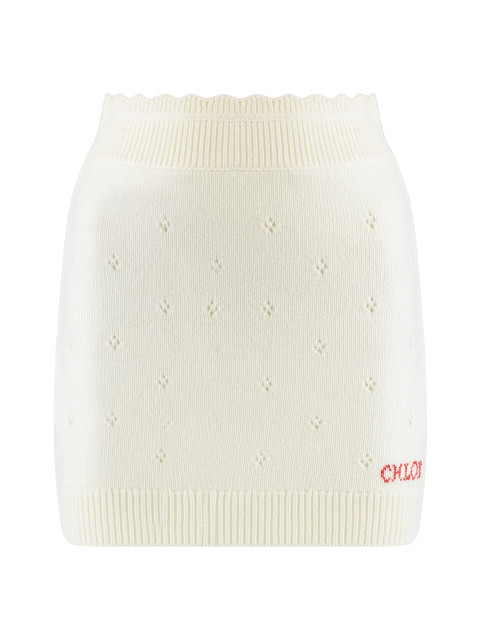 Fitted wool and cashmere miniskirt