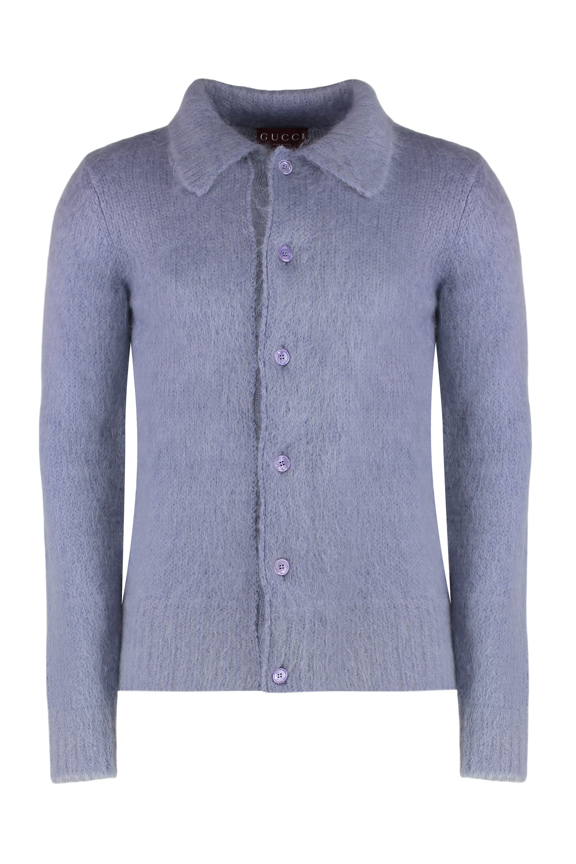 Cardigan in brushed mohair wool