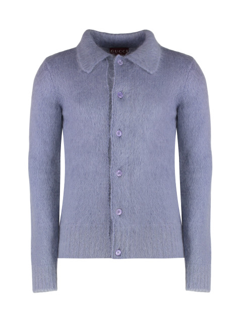 Cardigan in brushed mohair wool
