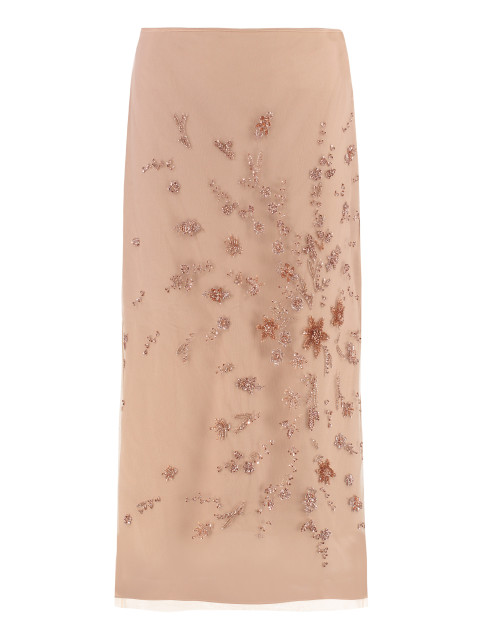 Embroidered tulle skirt