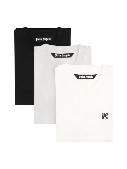 Set of three crew-neck t-shirts in cotton