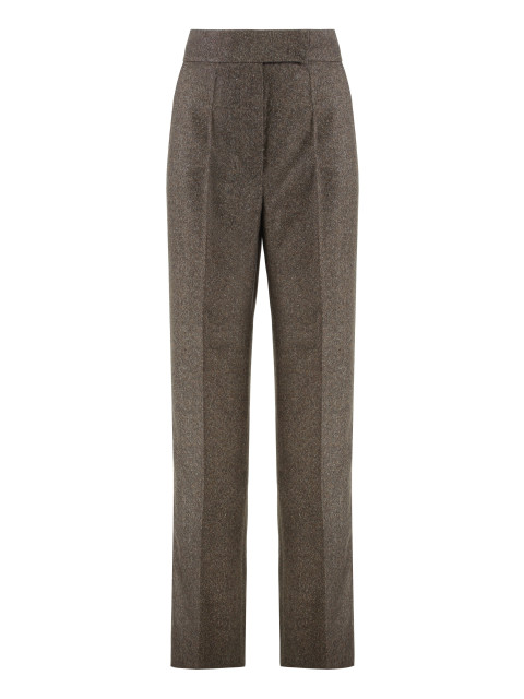 Wide wool flannel trousers