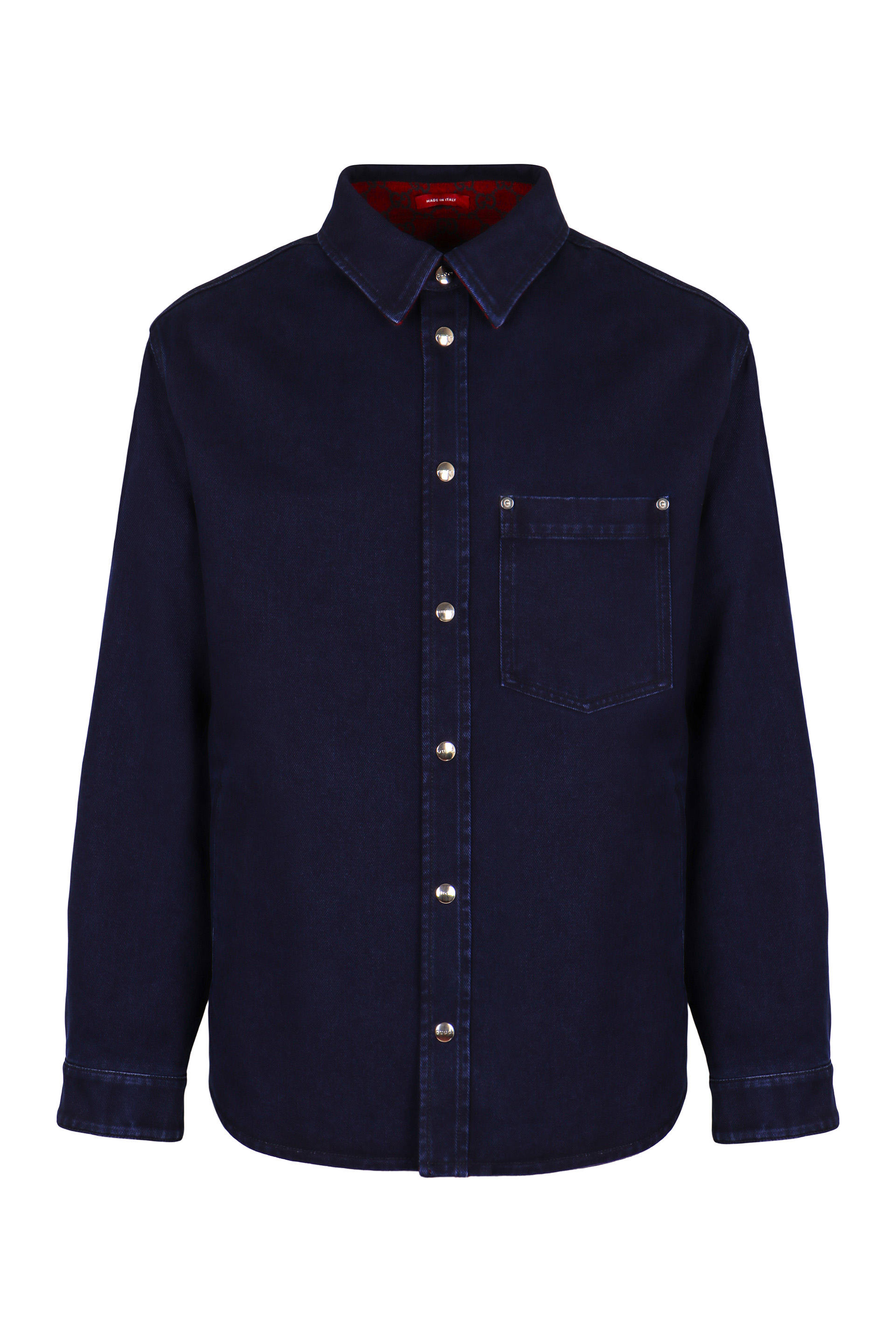 Reversible denim and flannel shirt