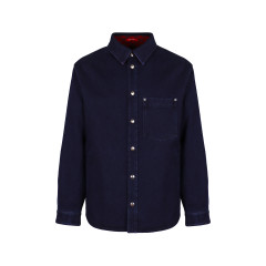 Reversible denim and flannel shirt