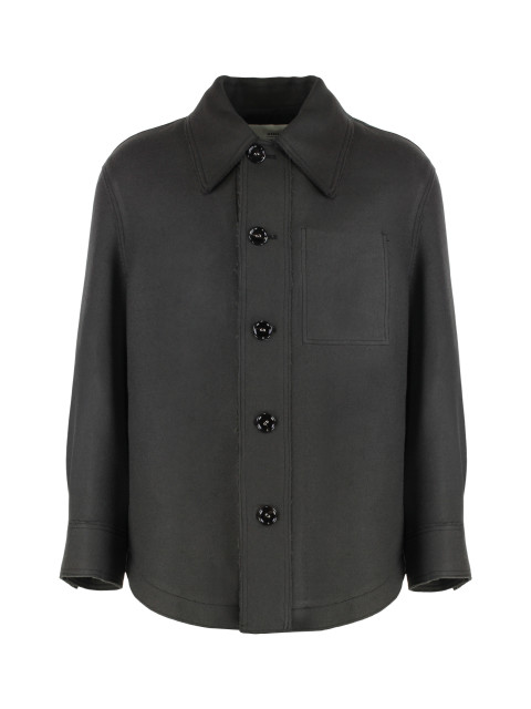 Coat in wool gabardine