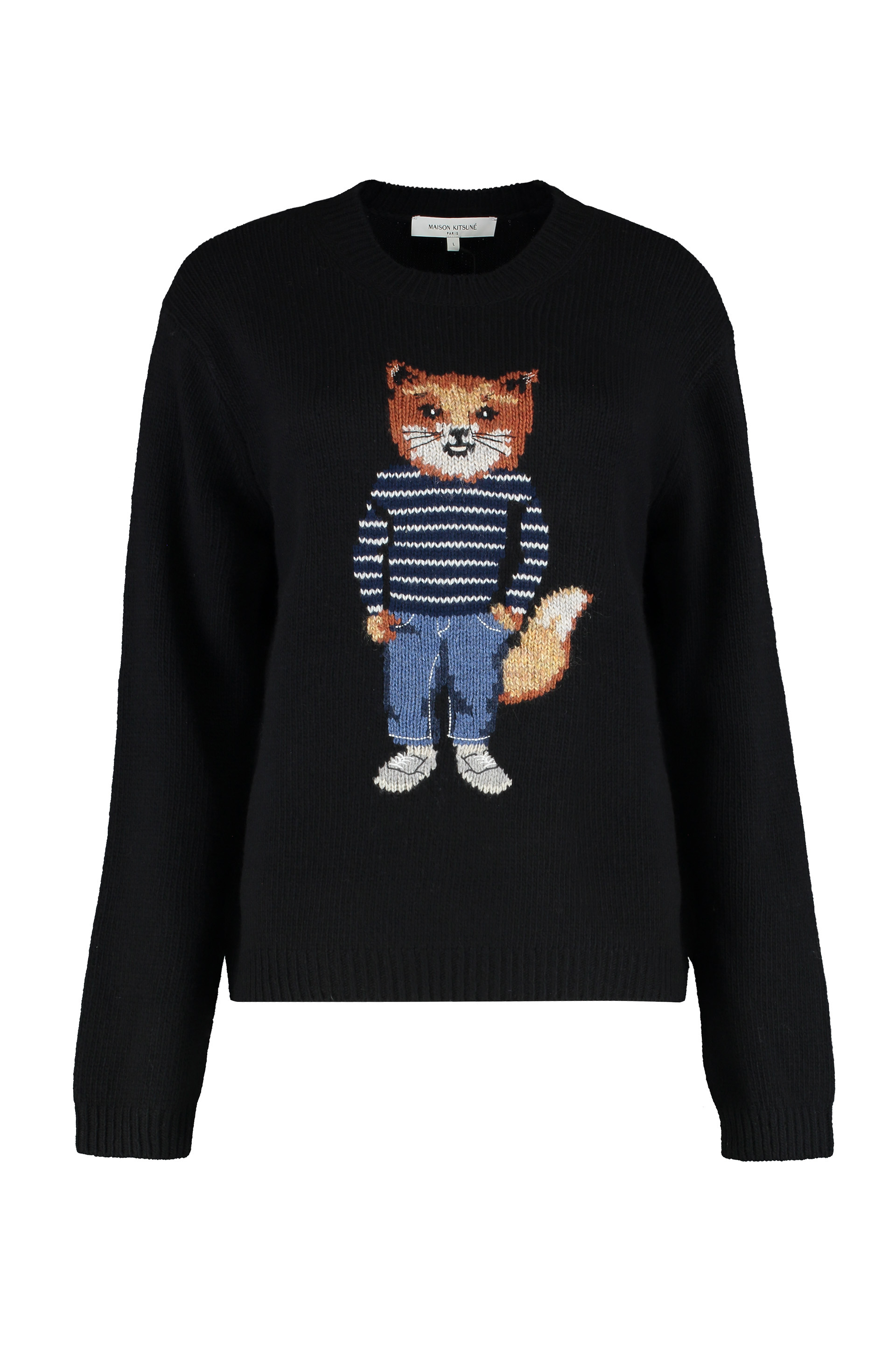 Crew neck sweater in merino wool