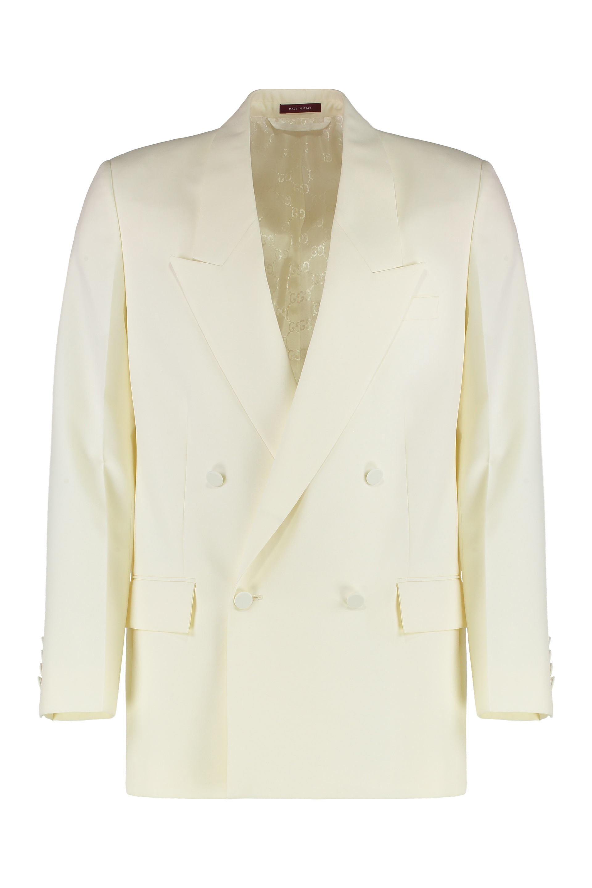 Double-breasted jacket in technical Panama