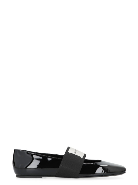 Sliced Square Ballerinas in patent leather
