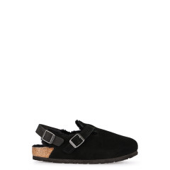 Tokio leather and fur slippers