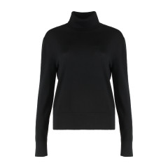 High neck sweater in merino wool