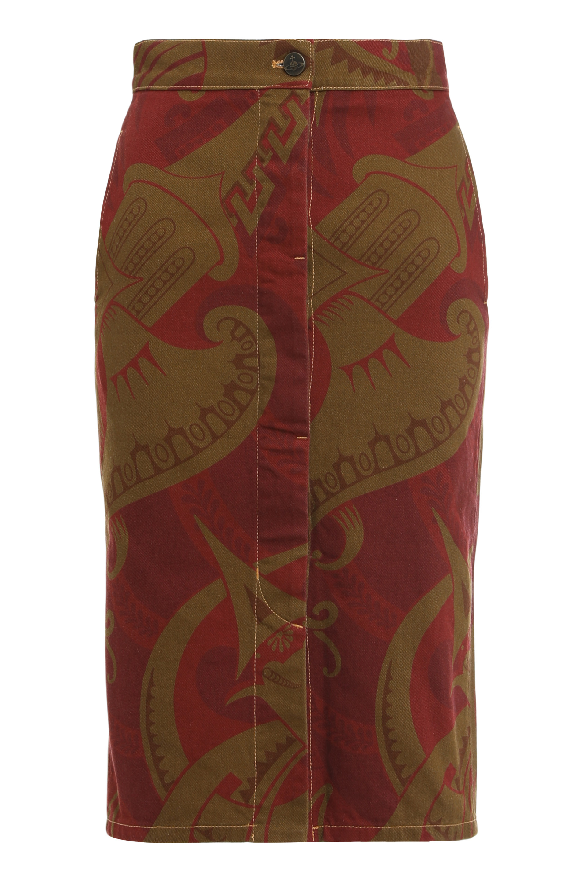 Midi skirt in printed cotton