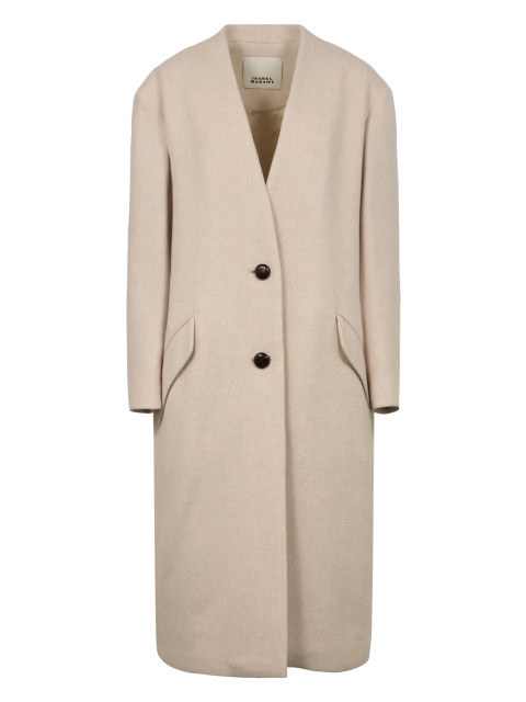 Single-breasted wool coat