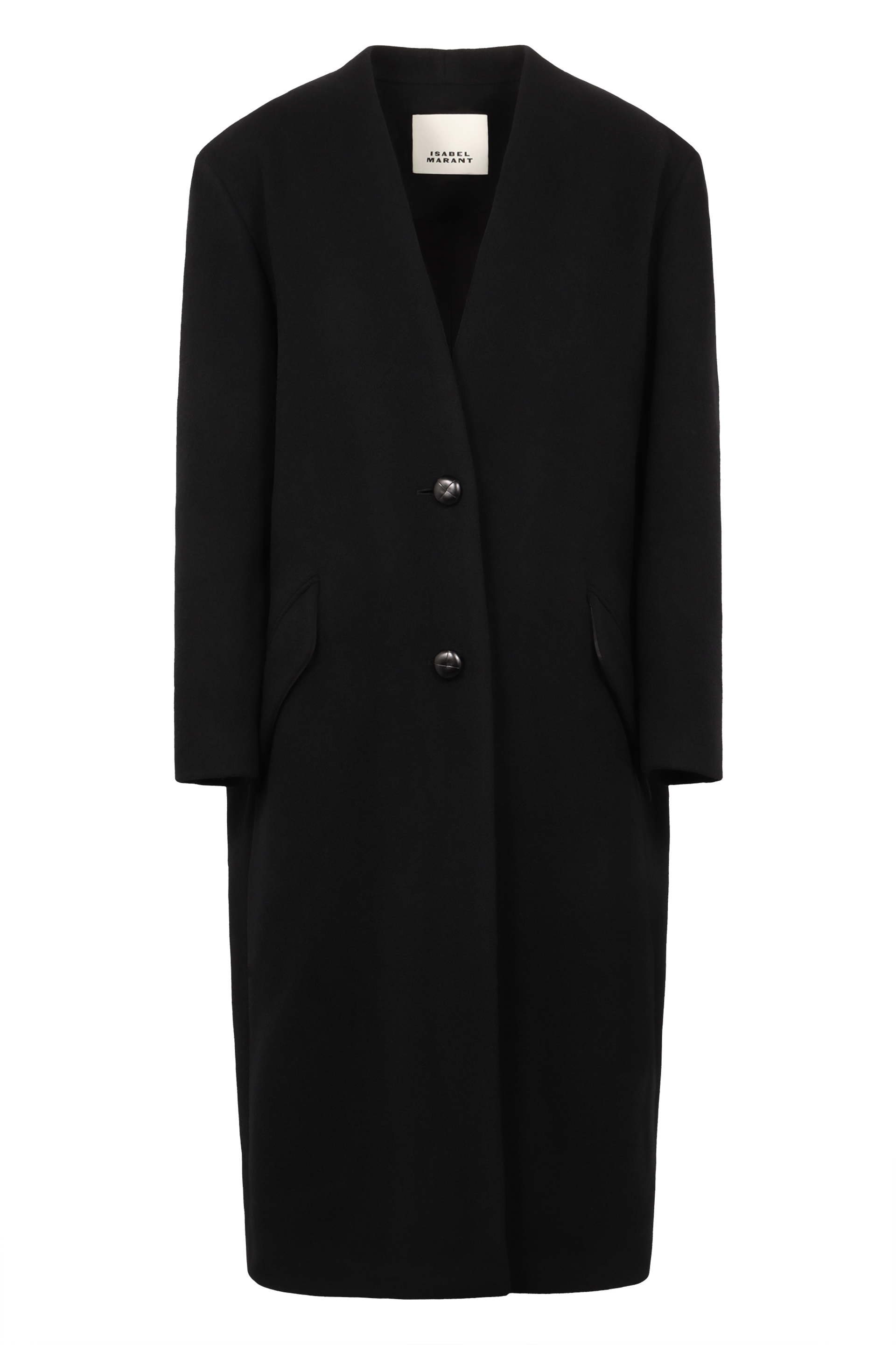 Single-breasted wool coat