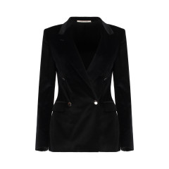 Double-breasted velvet jacket
