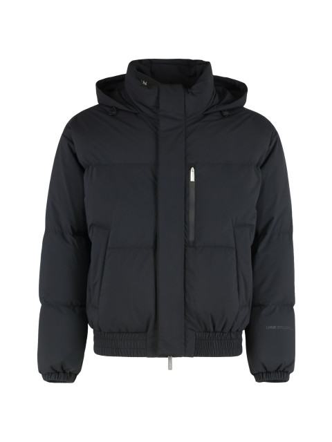 Laminar down jacket with hood