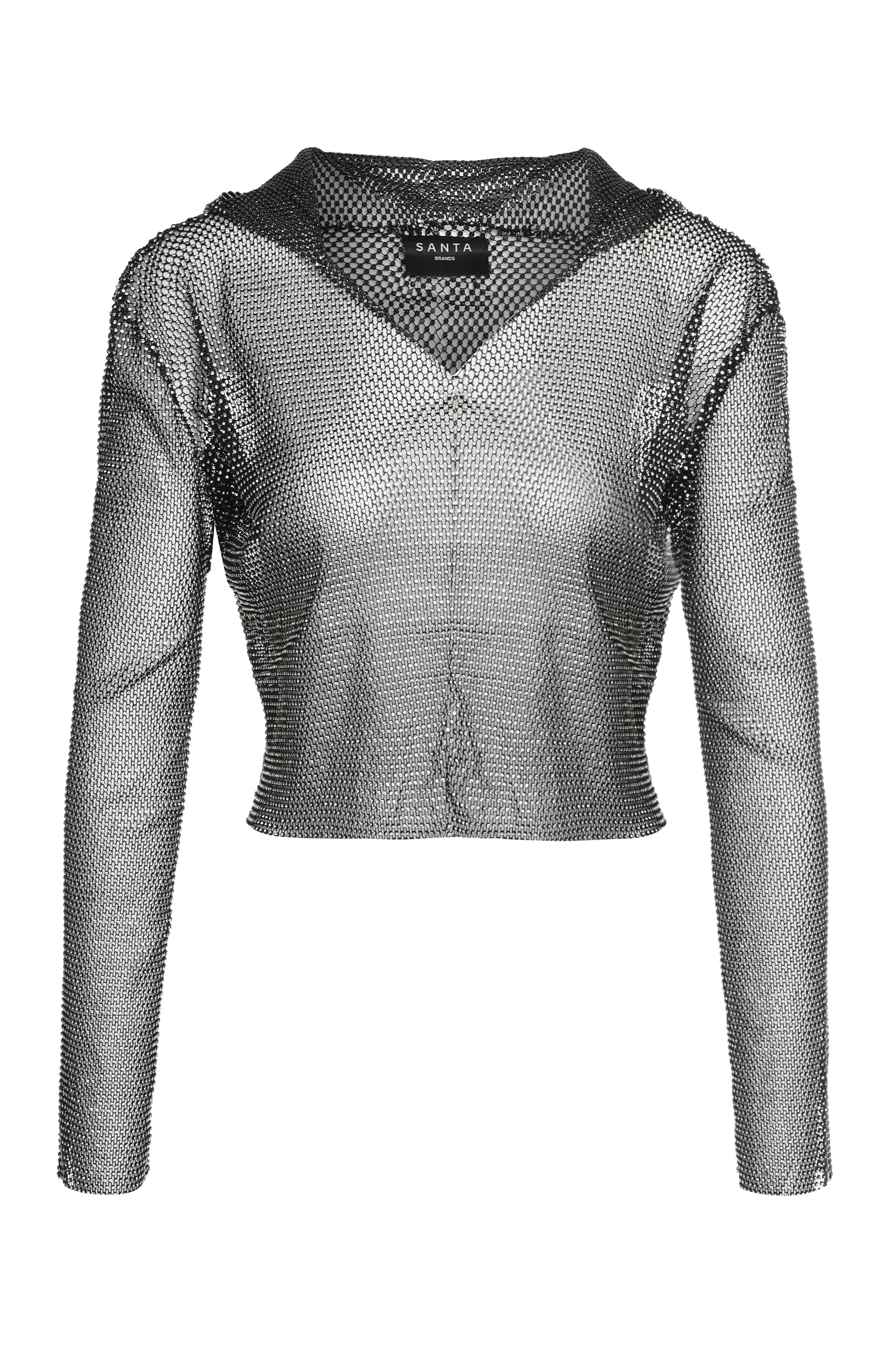 Top with rhinestones and hood