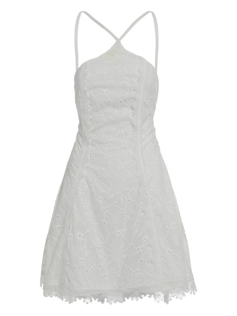 Macramé lace mini dress
