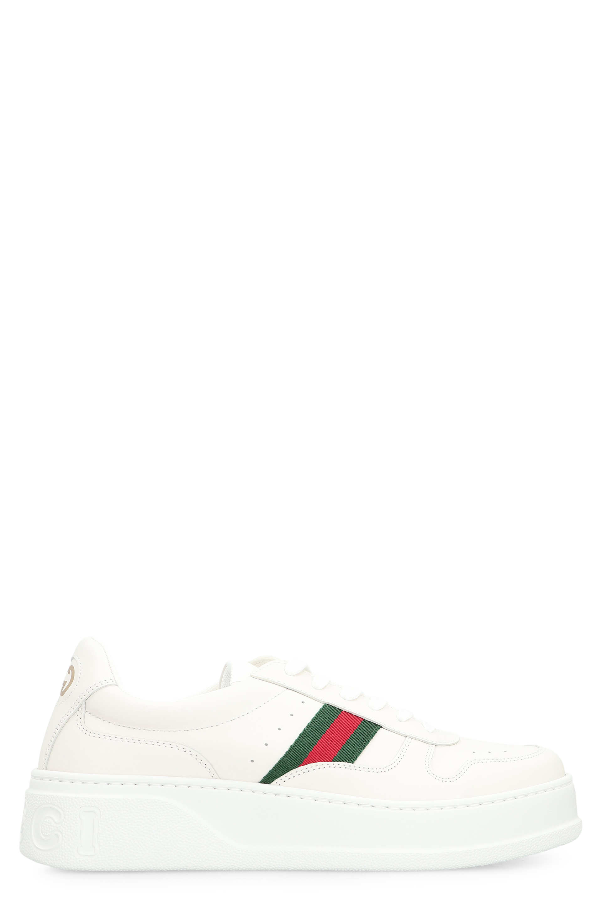 Sneakers platform in leather