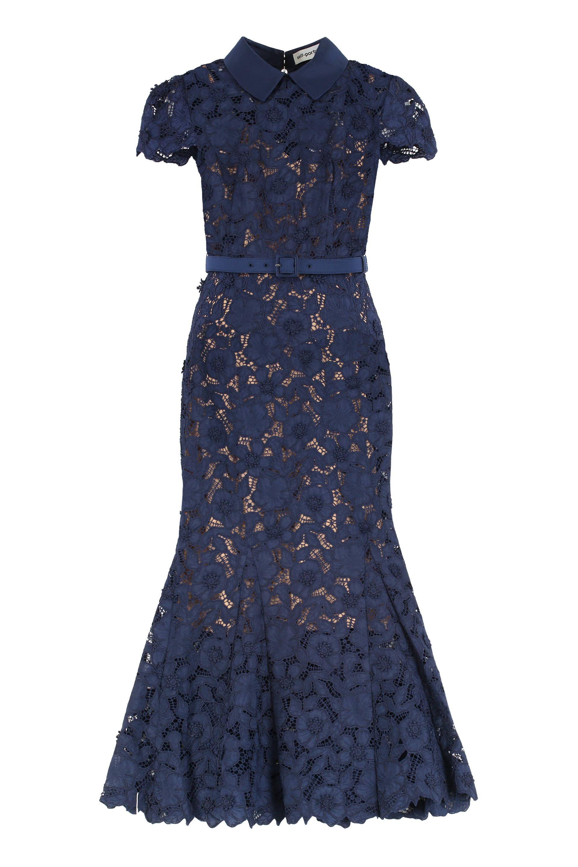 Midi dress in guipure lace