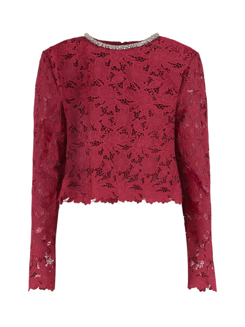 Lace top with crystals