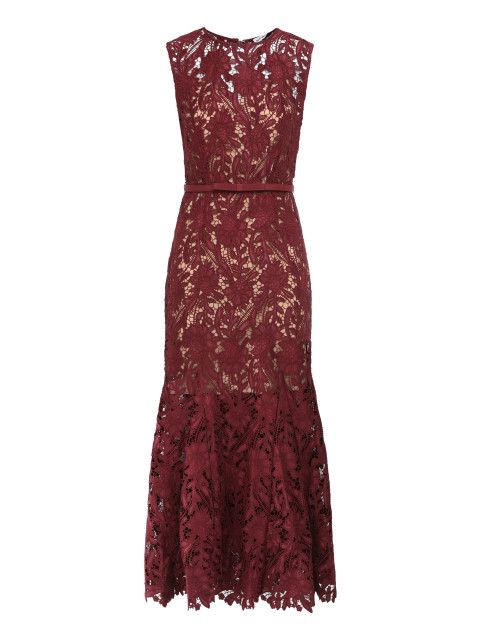 Midi dress in guipure lace