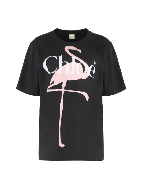 Loose t-shirt with logo in cotton jersey